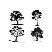 Tree icon set silhouette vector