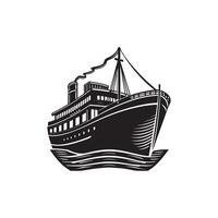 Modern ship silhouette illustration isolated on a white background vector