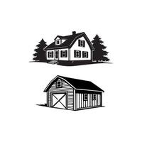 House and Tree icon silhouette on white background vector