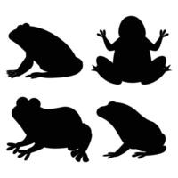 Silhouette of a Frog Sitting on a Lily Pad vector