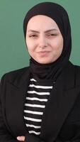 Stomacheche woman green background video