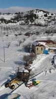 Grader Working In Winter video