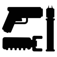 Silhouette of a Taser Gun on a Dark Background vector