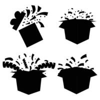 Silhouette of a Surprising Gift Box with Sparkling Effects vector