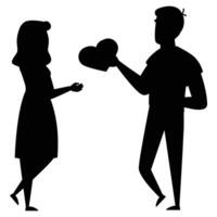 Silhouette of Two Lovers Holding Hands at Dusk vector