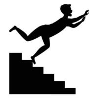 Silhouettes of People Falling Dynamic Motion and Action vector