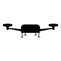 Drone Silhouette Flying Against a Clear Sky Background vector