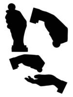 Silhouette of Hand Poses Showing Different Counting Gestures vector
