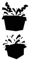 Silhouette of a Surprising Gift Box with Sparkling Effects vector