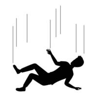 Silhouettes of People Falling Dynamic Motion and Action vector