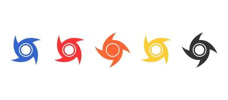 Hurricane symbol design in set. Illustration for information, typhoon vector