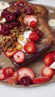 Delicious and Flavorful FruitTopped Bread Enhanced with Granola and Berries video
