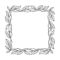 Square Photo Frame with Elaborate Hand-Carved Patterns vector