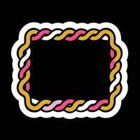 Decorative Rectangular Rope Photo Frame for Nautical Themes vector