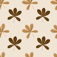 Seamless background with autumn leaves. Chestnut leaves on an isolated background.Texture. vector