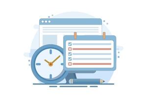 schedule planning concept. priority, important, reminder days on calendar. setting and time. Cartoon style. Flat design illustration on background. vector