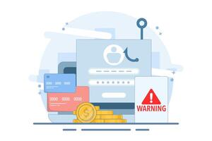internet hacker attacks and personal data security concept. Computer security technology. Anonymous hackers attack computers. Hackers steal personal data. Flat illustration in the background. vector