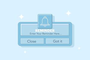Reminder Concept. Notification calendar reminder. Business planning, events, reminders and schedules. Page development. Email marketing, online advertising. Flat design illustration on the background. vector
