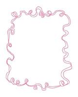 A pink and white frame with a wavy line. The frame is made of a single line that is drawn in a wavy pattern. The frame is pink and white, and it gives the impression of a ribbon or a piece of fabric vector