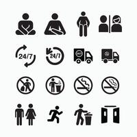 Set of silhouetted People Signs icons vector
