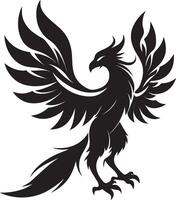 Phoenix silhouette in a dynamic vector