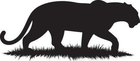 Panther in Motion Silhouette vector