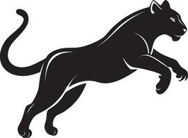 Panther silhouette leaping with sharp focus vector