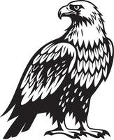 Silhouette of a Perched Eagle vector