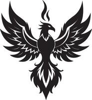 Majestic phoenix silhouette emerging from ashes vector