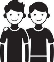 Smiling Together Silhouette vector