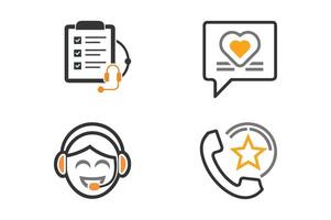 Customer Service Iconography Communication and Support Symbols. vector