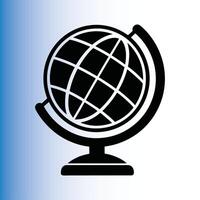 Black and White Globe Icon Design. vector