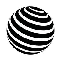 Abstract Sphere Icon Black and White Stacked Layers. vector