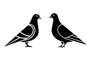 Modern Pigeon Silhouette Icon for Creative Design. vector
