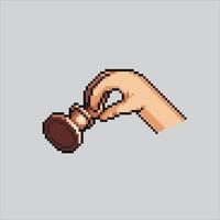 Pixel art illustration Hand Pick Chess. Pixelated Chess Pawn. Hand Pick Chess Pawn icon pixelated for the pixel art game and icon for website and game. old school retro. vector