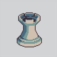 Pixel art illustration Chess Rook. Pixelated Chess Piece. Chess Rook Piece icon pixelated for the pixel art game and icon for website and game. old school retro. vector