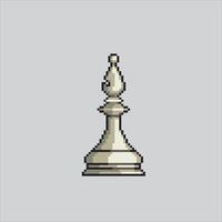 Pixel art illustration Chess Bishop. Pixelated Chess Piece. Chess Bishop Piece Icon pixelated for the pixel art game and icon for website and game. old school retro. vector