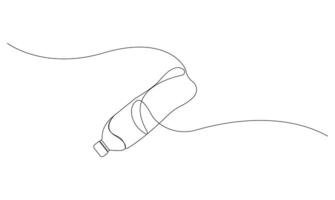 Water bottle continuous line drawing isolated on white background concept of healthy lifestyle vector
