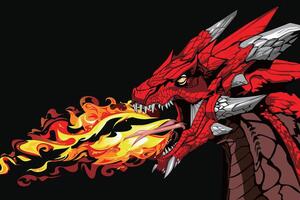 Time of dragons print vector