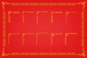 Chinese chinese frame with chinese characters on red background vector