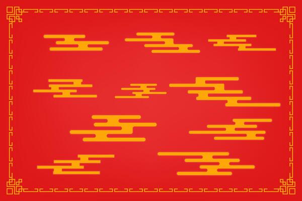 Chinese new year red background with yellow and orange lines