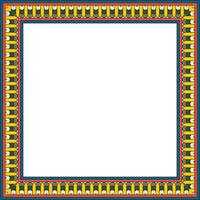 colored square Egyptian ornament. Rectangle, frame, ancient Egypt.Pattern of lotus flowers and sun vector