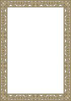 square gold and black ancient Russian ornament. Slavic rectangle, border, frame. Painting of the royal chambers. vector