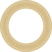 gold round Yakut ornament. Endless circle, border, frame of the northern peoples of the Far East. vector