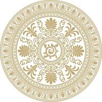classic round ornament. Gold pattern in a circle. Drawing of Greece and Ancient Rome. Flower drawing vector