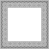 square black contour border, frame, Pompeii. Rectangle Neopolitan ornament. Art of Ancient Rome. Template for stained glass vector