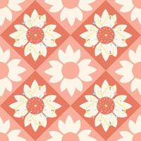 Floral of Sunflowers Pink With doodle fireworks. Seamless pattern. vector