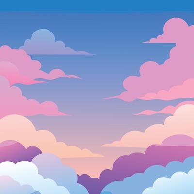anime sky pastel color gradient pink and blue cloud soft white blue light