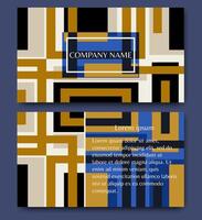 Trendy minimal abstract business card template. Modern corporate stationery id with geometric pattern vector