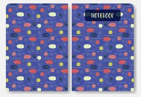 Diary notebook template. Childish school notebook cover design template vector